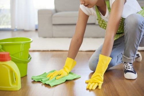 End of tenancy cleaner in Hampstead preparing a rental property